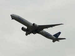 福岡空港を離陸のKOREAN AIR B777-300ER SKYTEAM  2
