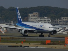 ANA B777-200 福岡空港ランディング　1
