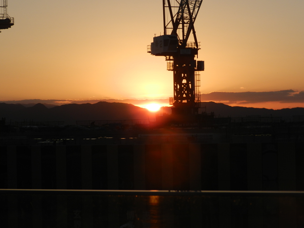 博多シティ屋上からの夕暮れ　