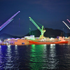 尾道水道のクレーンライトアップ
