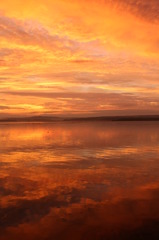 海面の夕景