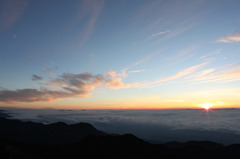 常念岳山頂からの御来光