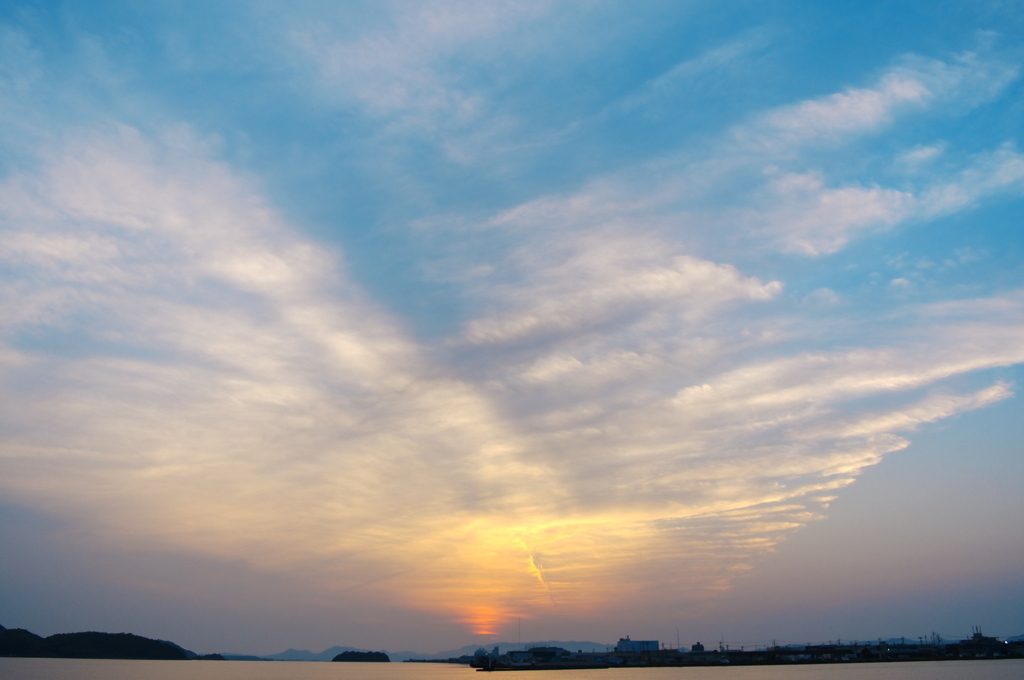 鳥取・中海の夕景