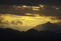 立山　冬の朝　曇天　