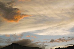 大雨の日の夕暮れ