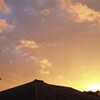 夕方は夕焼けに