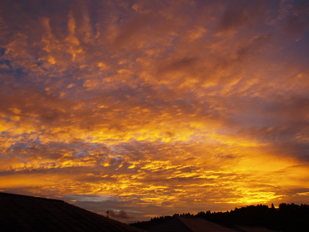 晩夏の夕焼け空