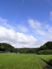 里山集落・飛行機雲