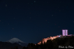 富士と夜桜