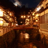 月夜の銀山温泉
