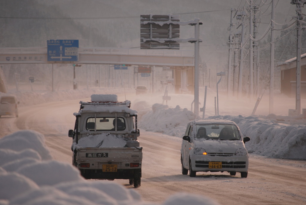 雪を乗せて