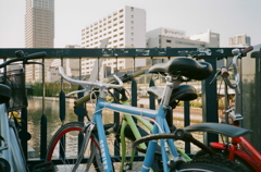 水色の自転車