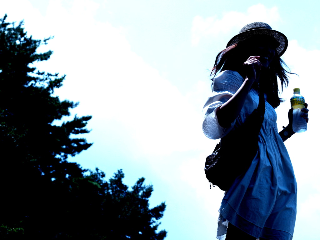 Girl and Wind