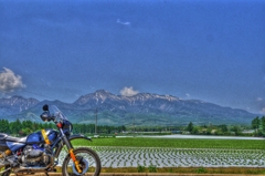 八ヶ岳とバイク　HDR