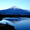 夕暮れ時の富士山