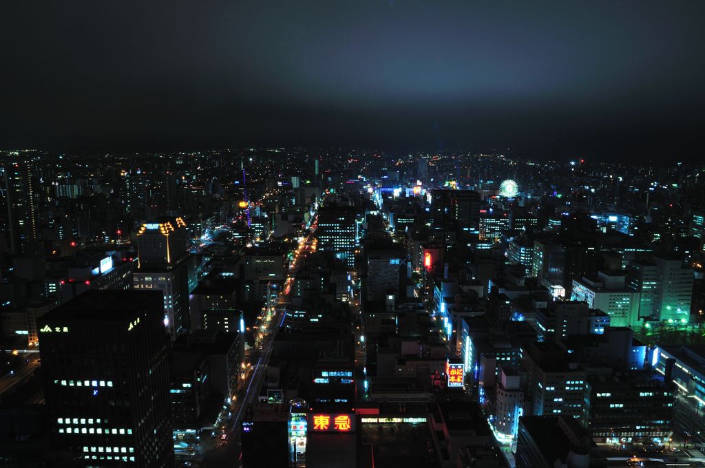 地上１６０ｍからの札幌の夜景