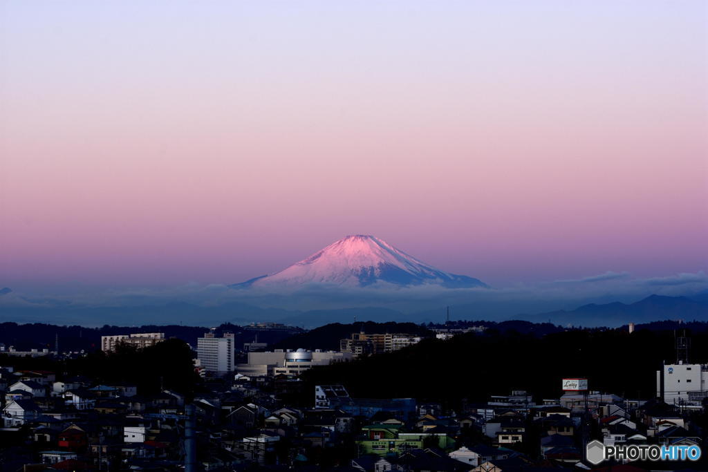 今朝の紅富士