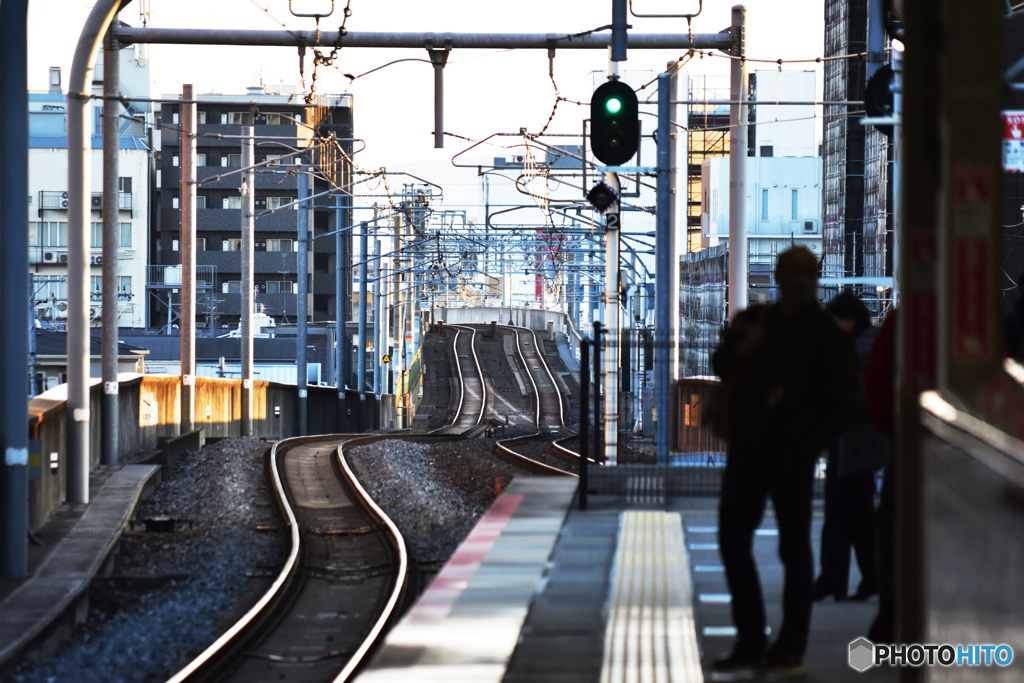 真っ直ぐではない線路