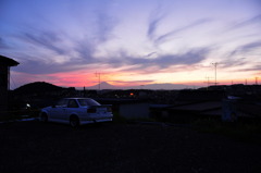 空き地からの夕景