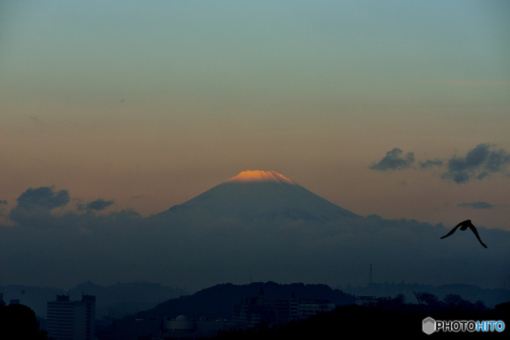 輝く山頂