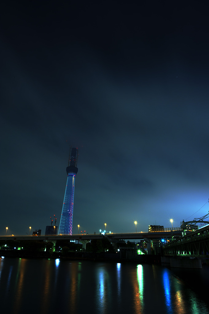 東京スカイツリーLED点灯試験（パープル）再投稿