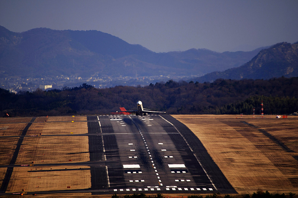 初撮り飛行機、ただ今上昇中