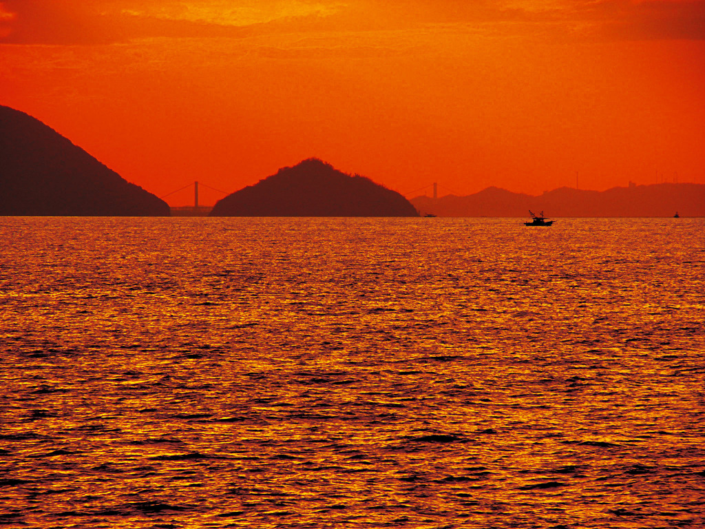 備讃瀬戸の夕陽