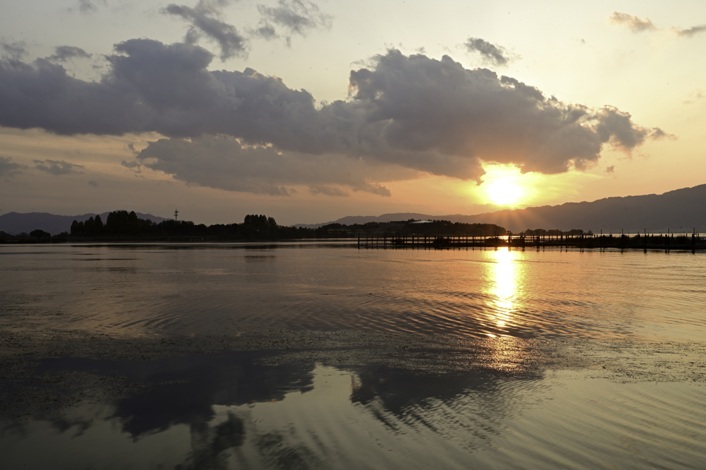 夕暮れの琵琶湖2