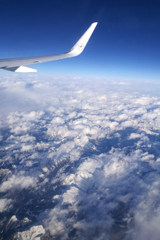 アルプス（ヨーロッパ）上空