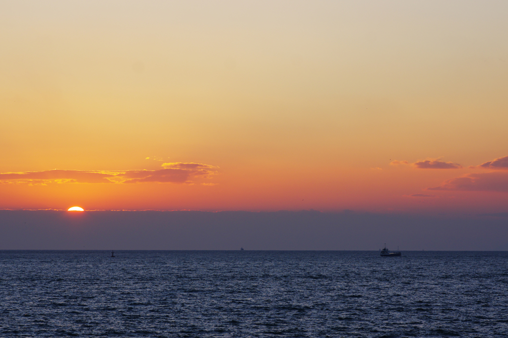 明石海峡　夕陽