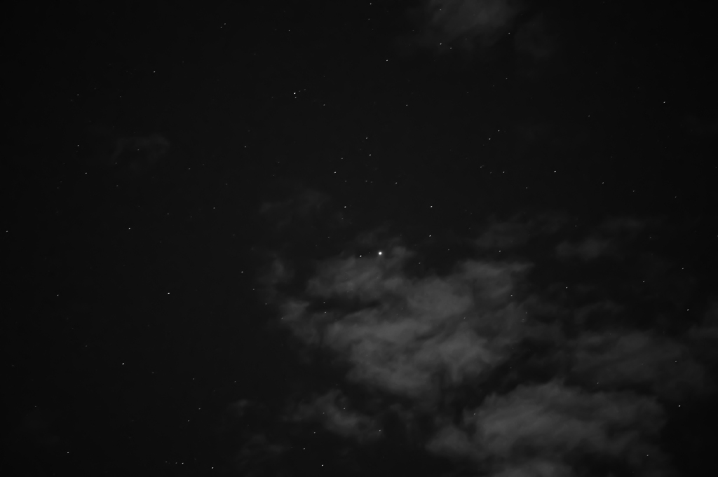 田舎の星空　月夜