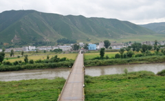 中朝国境　図們市から