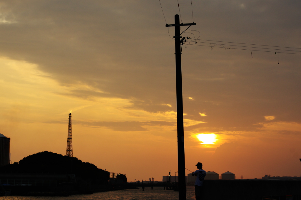 工業地帯の夕暮れ１