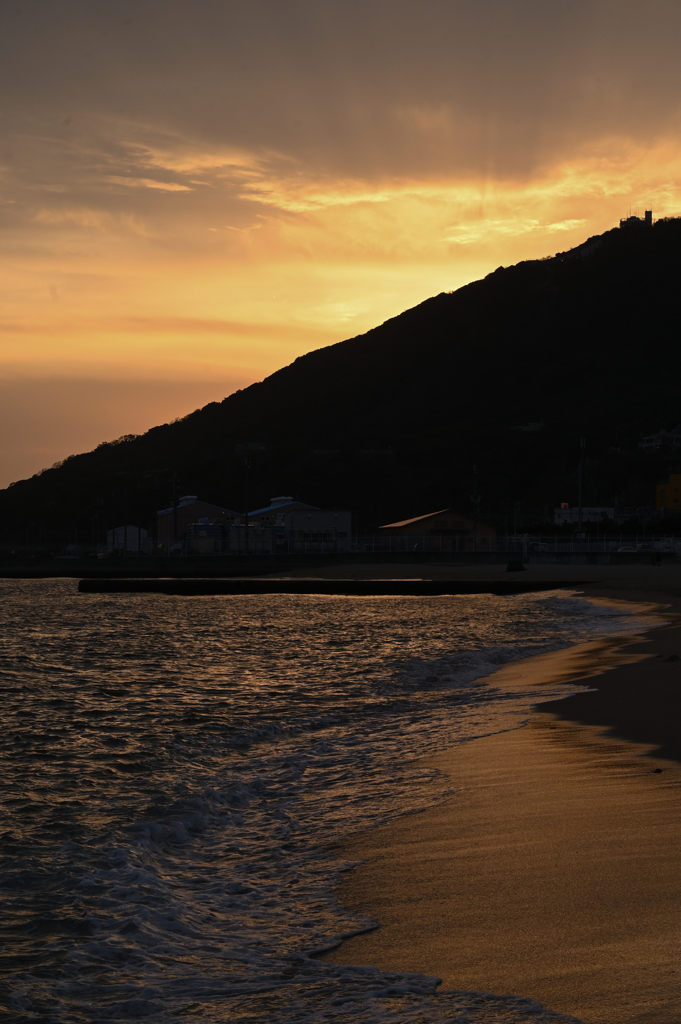 夕日の須磨海岸2