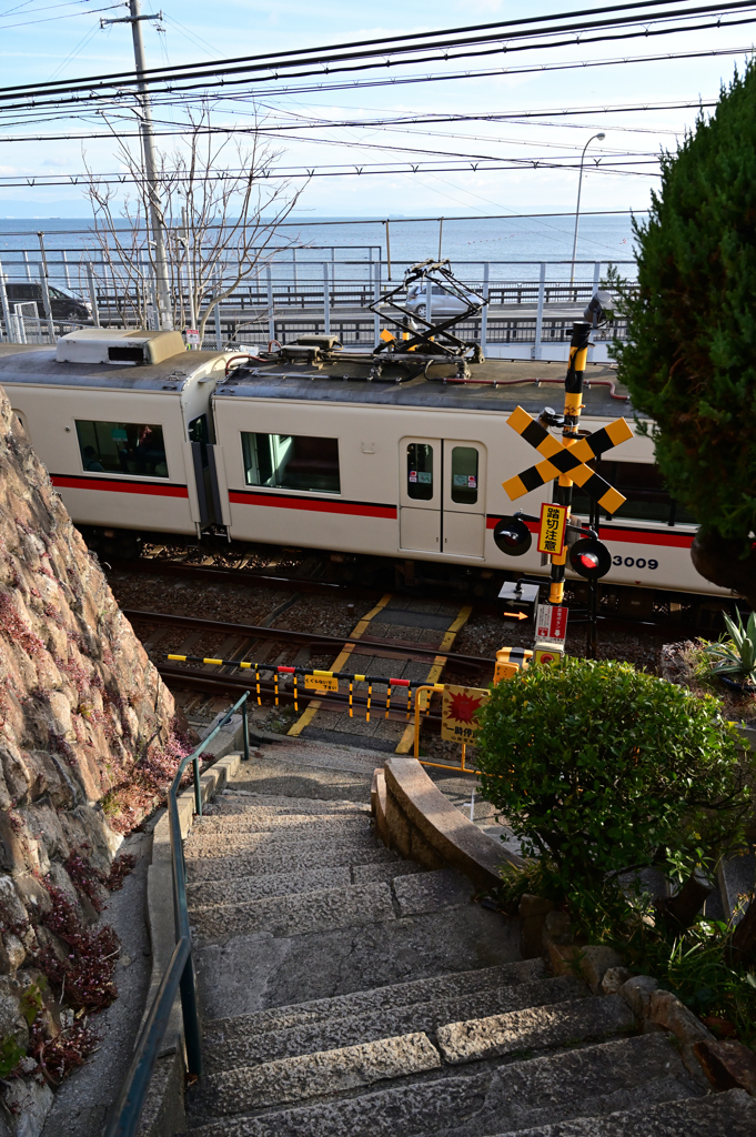 電車な風景　旧グッデンハイム邸横　塩屋