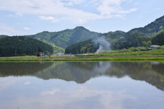 皐月　田植え前　丹波路