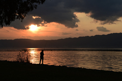 夕暮れの琵琶湖１