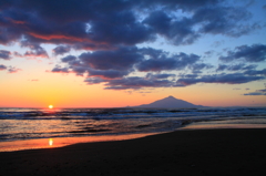 利尻岳　夕景