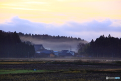 晩秋の農村