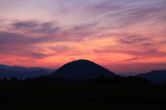 山と夕焼け