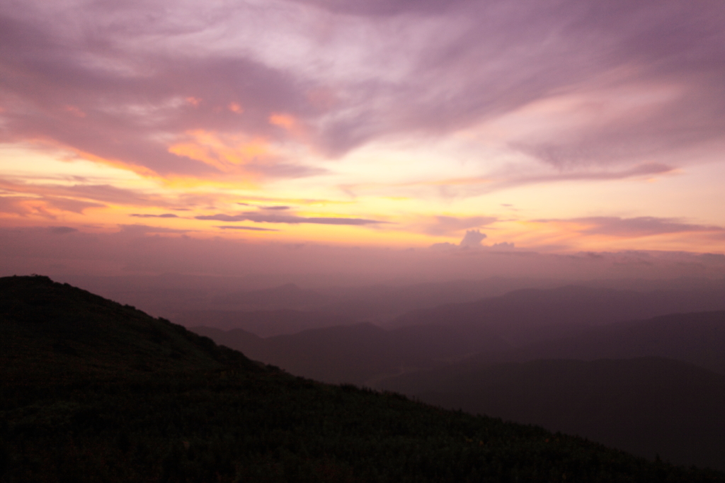 山の夕焼け