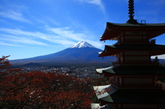 五重塔の向こうに富士