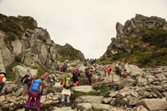 登山者の列