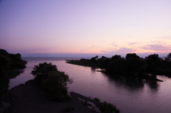 河口の夕焼け