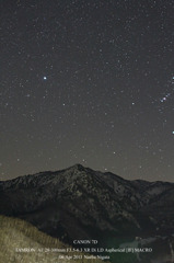 窓から見える星空