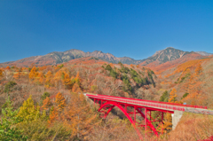 八ヶ岳連峰と東沢橋