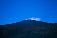 朝の富士山。