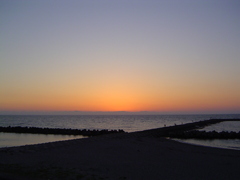 日本海に沈む夕日