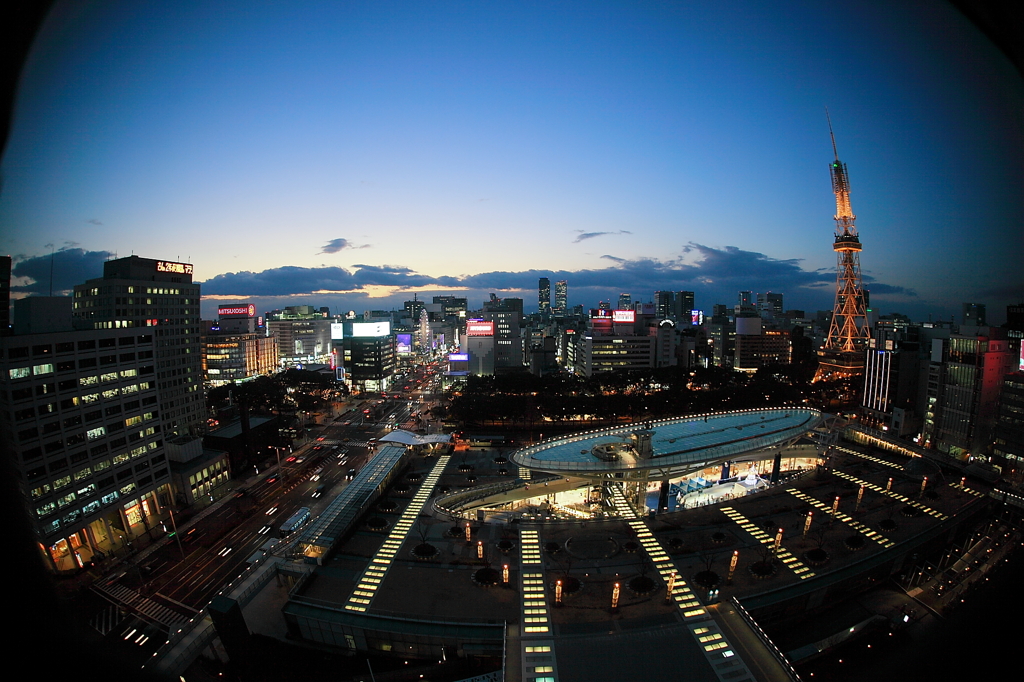 名古屋 栄の景観１　~夕暮れバージョン~