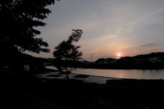 近所の夕暮れ時